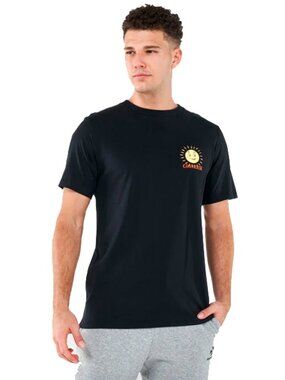 Converse T-shirt Men Black Yellow Back Print NWT